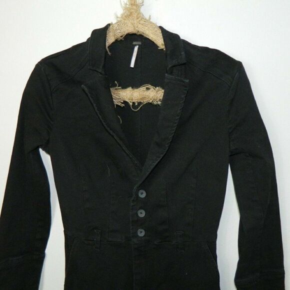 Free People Coverall Black Mechanic Size 0 - Picture 4 of 11